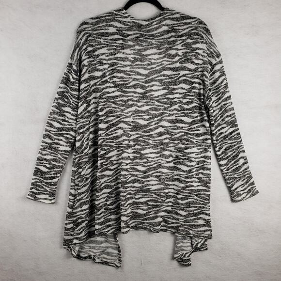 H&M Divided Women's M Zebra Print Open Front Cardigan Black White Animal Print - Picture 6 of 6